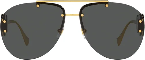 Vista 3 de Versace Woman Sunglasses Gold Frame Dark Grey Lenses 63MM