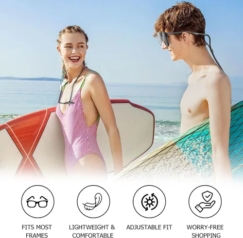 Vista 4 de KECHIO Correa de soporte de gafas deportivas (3 piezas) - Correa de gafas de sol para hombres, mujeres y niños