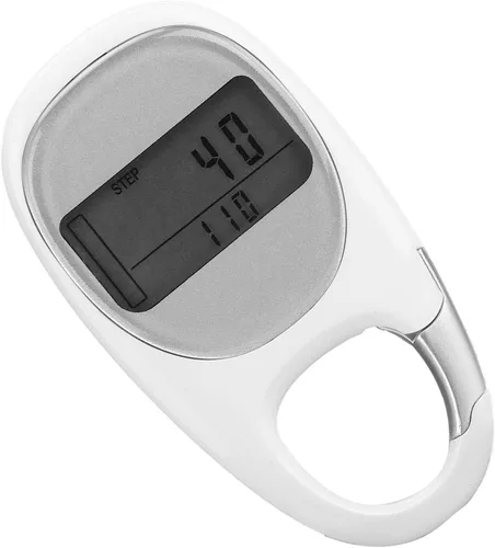 Vista 8 de Contador de pasos, podómetro 3D para caminar con clip, modo de ahorro de energía, pantalla LCD transparente, mosquetón simple, podómetro