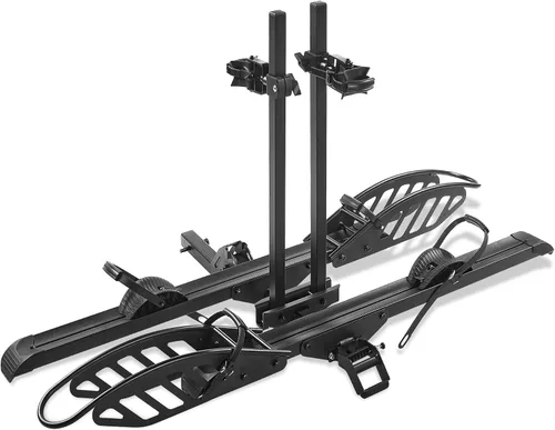 Vista 13 de Young - Portabicicletas para 2 bicicletas, plataforma para montaje en autos, camiones y minivans, compatible con bicicletas con ruedas de hasta 5