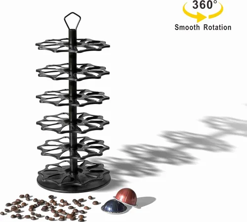 Vista 3 de FlagShip Soporte para cápsulas de café de 6 niveles Vertuo, soporte de almacenamiento para cápsulas Vertuoline (capacidad de 60 cápsulas)