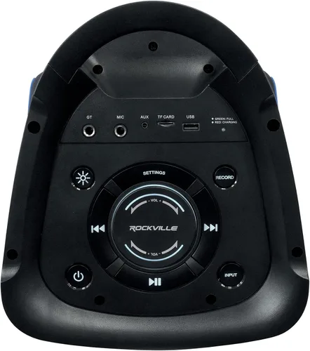 Vista 5 de Rockville Bass Party 65 1200W LED Bluetooth House Sistema de altavoces con entrada de micrófono