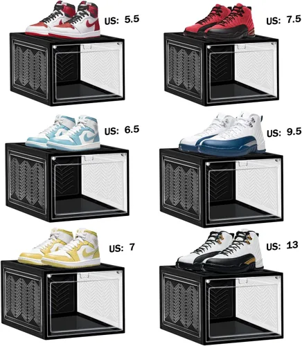 Vista 5 de Cajas de zapatos para zapatos, organizador de zapatos para armario, cajas de almacenamiento de zapatos, cajas de zapatos transparentes, cajas