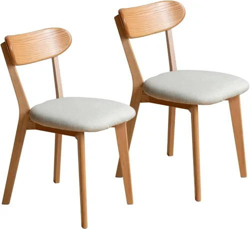 Vista 27 de Silla de comedor de madera maciza para cocina (1, negro) Contoured seat for comfort. Non-slip feet, sturdy wood. Quick assembly. For dining