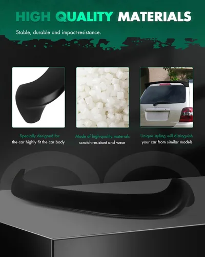 Vista 4 de SCITOO Alerón de alerón ABS para Toyota Highlander 2001-2007 negro mate trasero alerón de maletero
