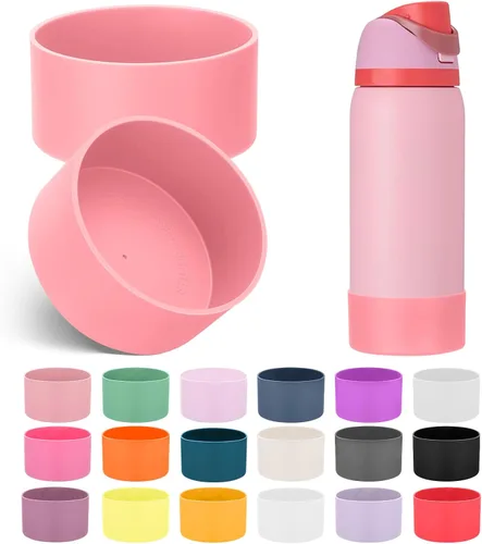 Vista 8 de Mity rain Bota de silicona 2PCS para botella de agua Owala FreeSip Malvavisco tímido