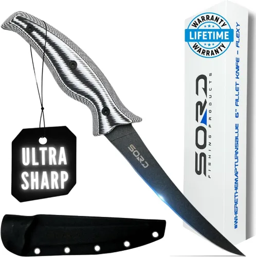 Vista 11 de SORD - Cuchillo de pesca – Cuchillo utilitario de 5 pulgadas para pesca y caza – Equipo de caza de hoja fija y equipo de pesca – Incluye funda Kydex