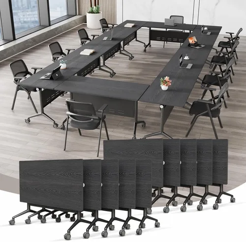 Vista 17 de Mesa de conferencias plegable, mesa de sala de conferencias con ruedas, mesa de conferencias plegable modular, mesas de reuniones de entrenamiento