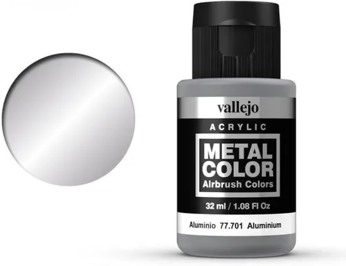 Vista 3 de Vallejo - Color Metálico Aluminio 32 ml (1.08 fl.oz.) Reproduce fielmente diferentes acabados metálicos