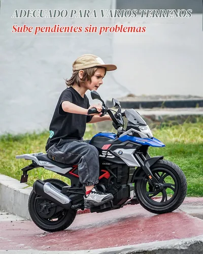 Vista 4 de Motocicleta eléctrica para niños de 24 V con licencia BMW Ride On Azul