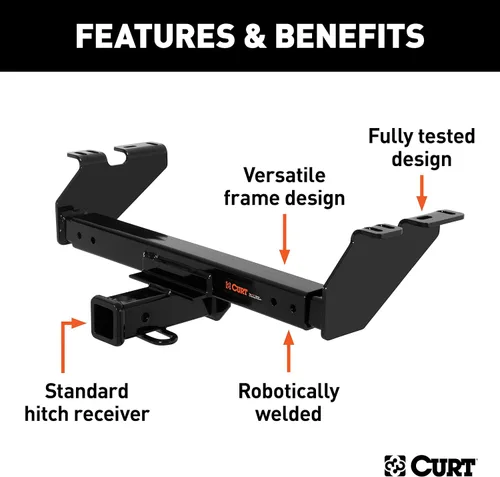 Vista 3 de CURT 13900 Multi-Fit Clase 3 Enganche ajustable, receptor de 2 pulgadas, 5,000 libras.