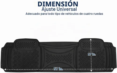 Vista 3 de Zone Tech tapete para piso de auto, universal, 1 unidad, largo, en caucho negro sólido de gran capacidad