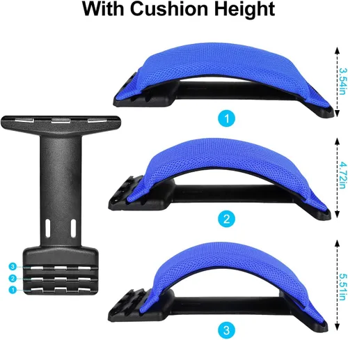 Vista 2 de Dispositivo mágico de estiramiento de espalda de varios niveles con almohadilla de espuma viscoelástica, soporte lumbar de espalda para silla