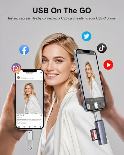 Vista 5 de Adaptador USB A a USB-C, paquete de 2 adaptadores USB C a USB A de transferencia de datos de 5 Gbps, macho tipo C a USB 3.0 hembra de carga rápida