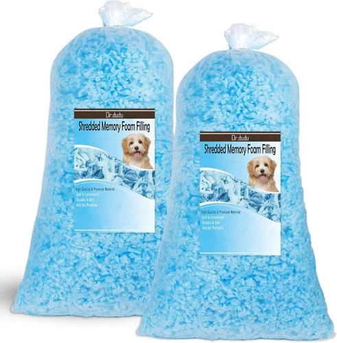 Vista 10 de DR.DUDU Espuma de relleno para puf de 2.5 libras, relleno de espuma viscoelástica de gel triturado, espuma de relleno de almohada premium suave