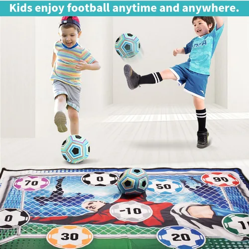 Vista 5 de Juego de alfombrillas de juego de pelota de fútbol, pelota de fútbol pegajosa para interiores, juego de fiesta de lanzamiento, juguetes deportivos