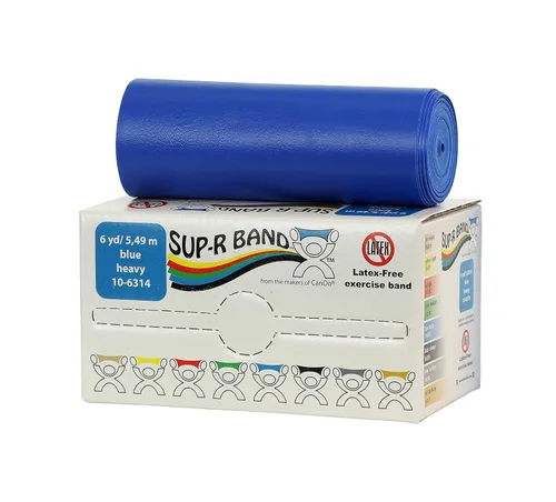 Vista 11 de Cando 10-6303 Sup-R Banda elástica sin látex para ejercicio, 1,5 metros, individual, resistencia media, verde