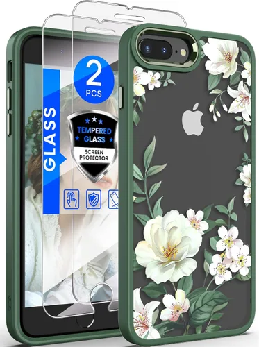 Vista 11 de Dretal Funda para iPhone 8 Plus, iPhone 7 Plus y 6 Plus, grado militar, probada contra caídas, parte trasera dura y borde suave, funda protectora