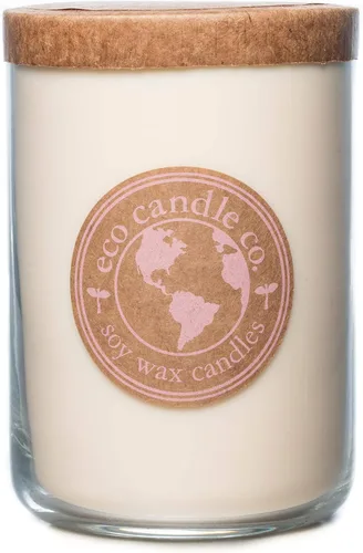 Vista 96 de ECO CANDLE CO. Vela reciclada, té negro y miel, 6 oz. - Aromas de té picante, nuez moscada, miel y naranja - 100% cera de soja, sin plomo, etiqueta