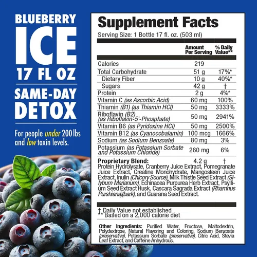 Vista 2 de Rescue Detox ICE - Sabor a arándano Máxima fuerza (32 onzas) (17 onzas, arándano)