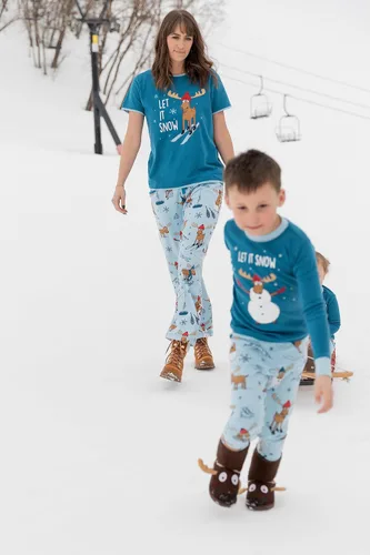 Vista 5 de Lazy One Pijamas navideñas a juego para la familia, conjuntos de pijama de vacaciones para adultos, adolescentes, niños y perros