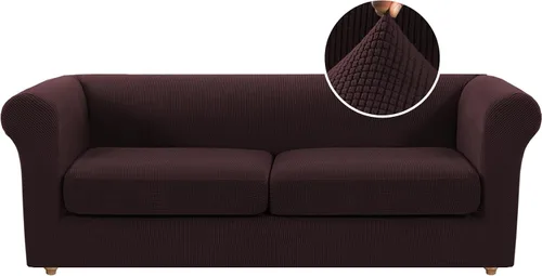 Vista 11 de Funda para silla Chesterfield de 2 piezas para sofá de 1 cojín, fundas para silla de brazo alto, 1 asiento, alta elasticidad, lavable, protector