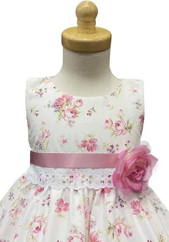 Vista 3 de Lito - Vestido de Pascua para niñas con estampado floral de algodón