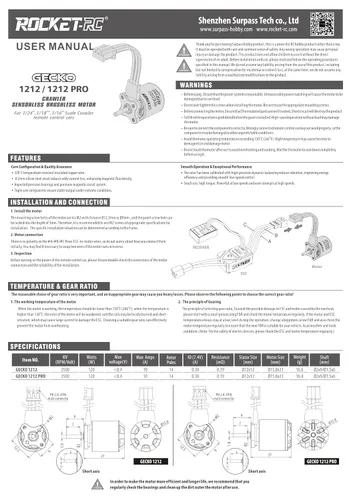 Vista 9 de Surpass Hobby 1212 3500KV Motor sin escobillas con 25A sin escobillas Esc Combo para 1/30 Axial SCX30