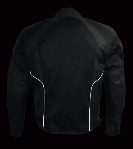 Vista 2 de Milwaukee Leather MPM1793 Chaqueta de Motociclista de Malla Blindada Negra para Hombre - Chaqueta de Motociclista para Todas las Estaciones