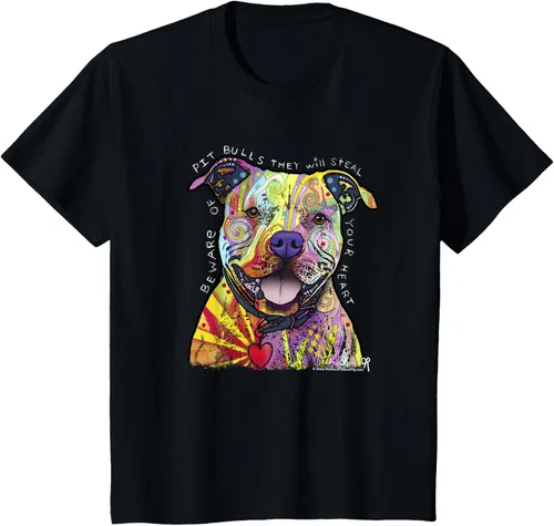 Vista 38 de Beware Of Pit Bulls, Dean Russo Pitbull Original - Camiseta para amantes de los perros, Negro