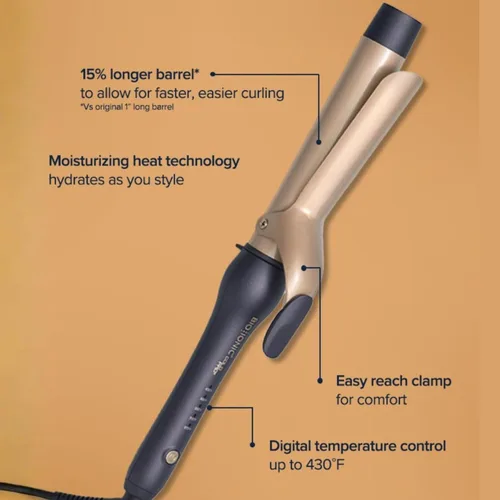 Vista 2 de Bio Ionic GoldPro 1" or 1.25” Curling Iron, Blue, Moisturizing Heat & 24K Gold MX, New & Improved 15% Longer Barrel Ceramic Curling Iron, Adjustable