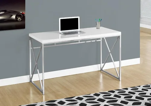 Vista 2 de Monarch Specialties, Madera, Blanco Blanco brillante/metal cromado