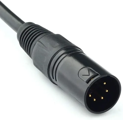 Vista 3 de DMX-512 XLR 5 pines macho a XLR 5 pines hembra DMX cable de iluminación (1.5M/5FT)