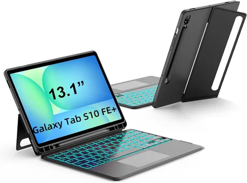 Vista 14 de JUQITECH Funda magnética con teclado trackpad para Samsung Galaxy Tab A8 Negro A8