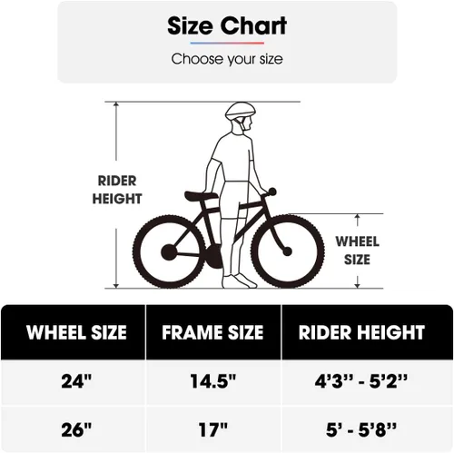 Vista 7 de HILAND 24 Bicicleta de montaña de 26 pulgadas para hombres o mujeres, cuadro de acero de alto carbono de 18 velocidades, bicicleta MTB de ciclismo