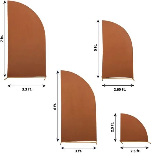 Vista 200 de Efavormart - Juego de 4 fundas de elastano beige para arco de media luna, fundas de telón de fondo Chiara de 2.5 pies a 7 pies para escenarios