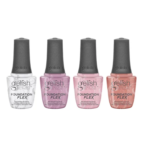 Vista 8 de Gelish Foundation Flex – Capa base flexible para uñas, relleno de estrías y protección perfecta, kit de esmalte de uñas de gel de base de goma
