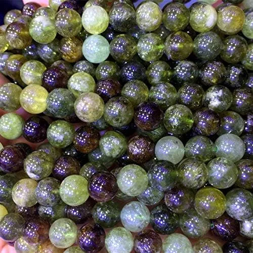 Vista 2 de Cuentas de piedras preciosas 1 hebras natural verde naranja granate tsavorita redondo suelto cuentas de piedra 0.236 in-0.394 in fit joyería DIY