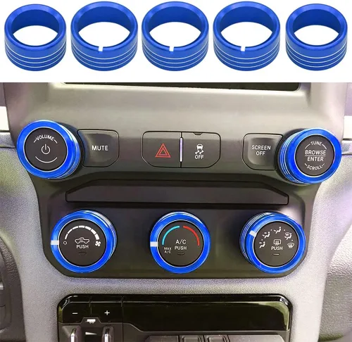 Vista 11 de Cubierta de perilla de radio de CA compatible con Dodge Ram 2019 2020 2021 aire acondicionado control de clima automático, interruptor