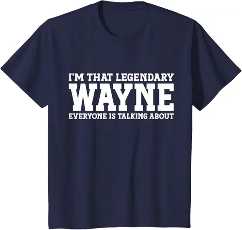 Vista 64 de Wayne Personal Name Funny Wayne Camiseta, Negro