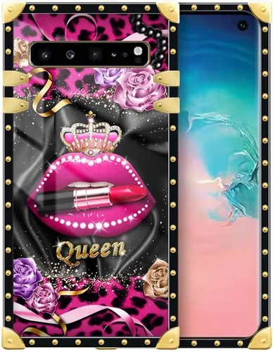 Vista 32 de Funda compatible con Samsung Galaxy S10 4G, TPU suave de lujo y parte trasera de policarbonato duro para niñas y mujeres, funda protectora a prueba