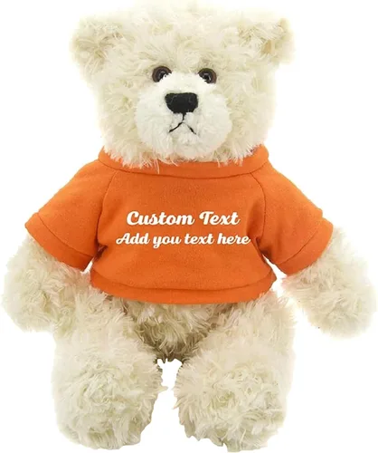 Vista 13 de Oso de peluche personalizado Brandon crema de 12 pulgadas, osos de peluche personalizados, gran regalo para San Valentín, graduación, cumpleaños