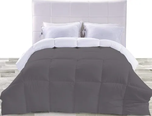 Vista 23 de BedDecor Edredón reversible de microfibra de alta calidad de 400 GSM, relleno de microfibra de 15.16 oz/m², 600 hilos, 100% algodón egipcio sólido