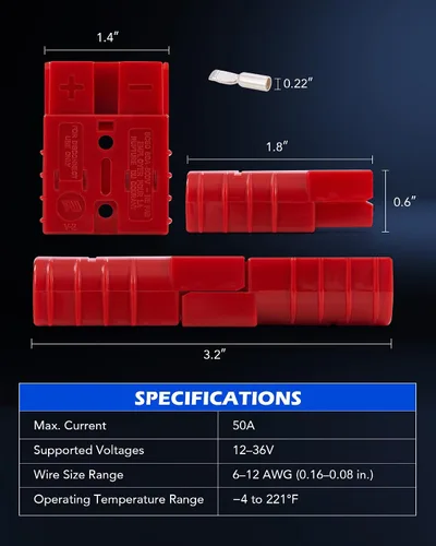 Vista 2 de Orion Motor Tech arnés con cable de conexión / desconexión rápida calibre 6-8 para cabestrante de remolque CC de 12-36V, 50A