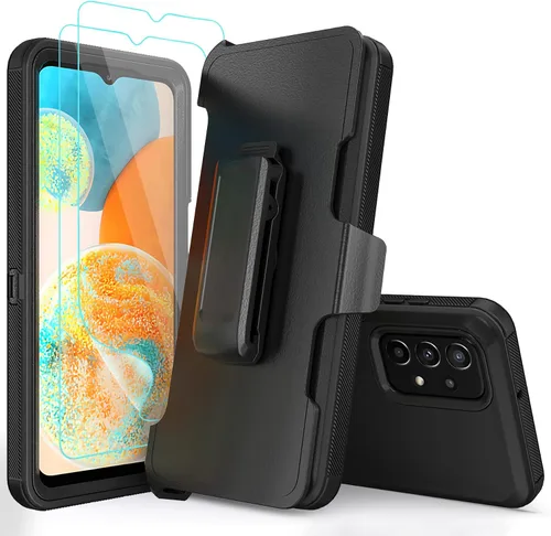 Vista 2 de Funda resistente para Samsung Galaxy A23 5G 4G, con clip para cinturón y soporte, resistente a prueba de golpes, funda protectora de cuerpo Negro
