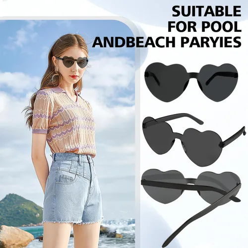 Vista 2 de Gafas de sol de corazón, Gafas de sol de corazón rosa, Gafas de corazón, Gafas en forma de corazón, Gafas de sol de corazón púrpura, Gafas de fiesta