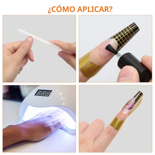 Vista 6 de 200 formas de uñas para gel constructor, formas de extensión de uñas autoadhesivas AHIER para bricolaje en casa, suministros profesionales de arte
