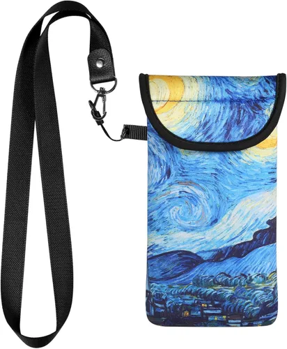 Vista 9 de Funda de neopreno para teléfono con clip para cinturón y correa de cordón compatible con iPhone 17 Pro 16e Air XS Max XR/Galaxy S26 S25 S21 FE Note