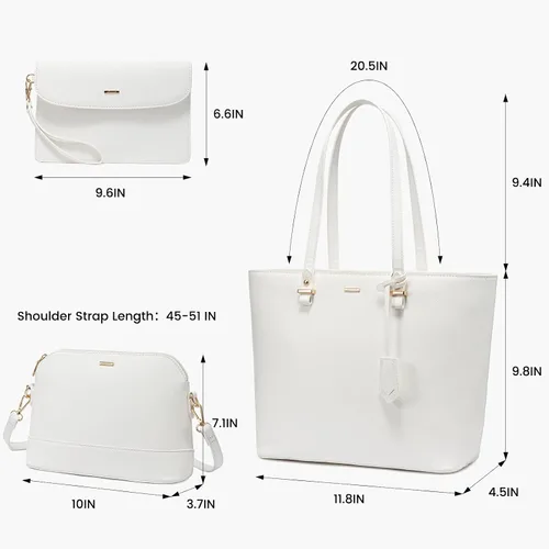 Vista 2 de LOVEVOOK Bolsos de mano para mujeres, bolsos de hombro, bolso tote, bolso satchel, bolso hobo, conjunto de bolso de 3 piezas