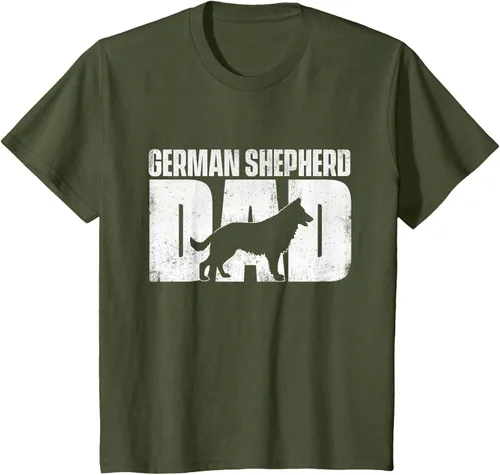 Vista 10 de Camiseta de pastor alemán para el día del padre del dueño de perros caninos, Negro